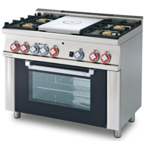 cocina-4-fuegos-con-horno-y-placa-mixta-industrial-tpf4-610gem-lotus