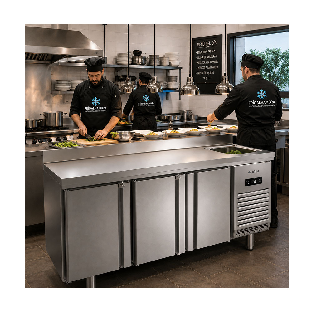 Mesa Refrigerada Industrial Con Fregadero Bmppf 2000 II Infrico - Imagen 3