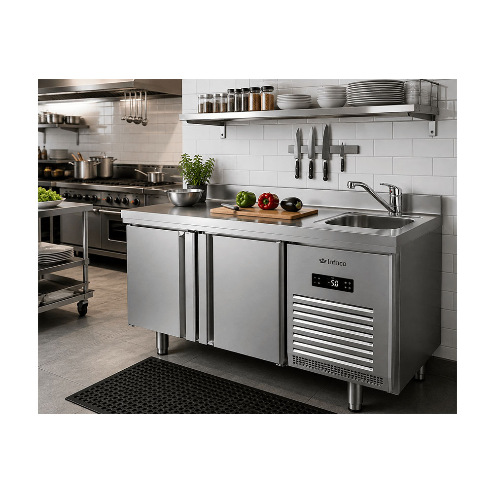 Mesa Refrigerada Industrial Con Fregadero Bmppf 1500 II Infrico - Imagen 3
