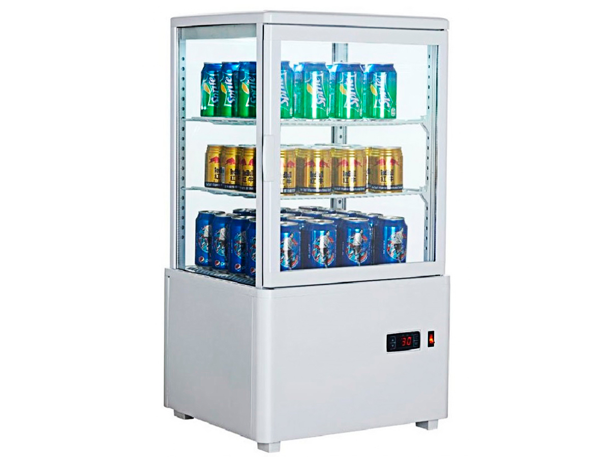 ARMARIO EXPOSITOR REFRIGERADO SOBREMESA 4 CARAS DE CRISTAL XC58L-B CLIMA HOSTELERÍA