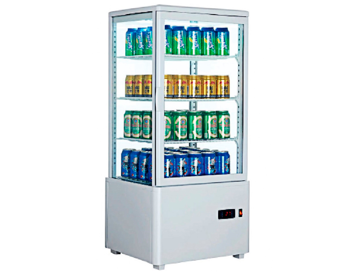 ARMARIO EXPOSITOR REFRIGERADO SOBREMESA 4 CARAS DE CRISTAL XC78L CLIMA HOSTELERÍA