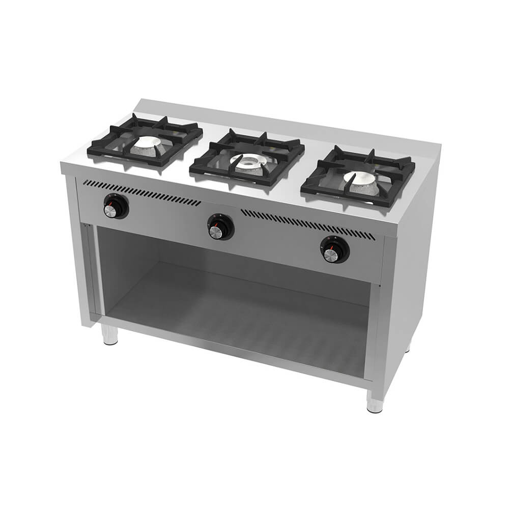 Cocina A Gas Con Estante 3 Quemadores C3F600E HR FAINCA