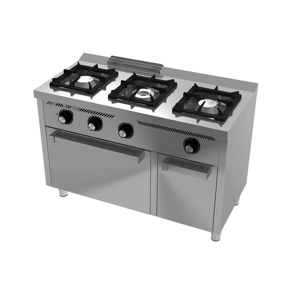 Cocina A Gas Con Horno Y Mueble 3 Quemadores C3F600H HR FAINCA