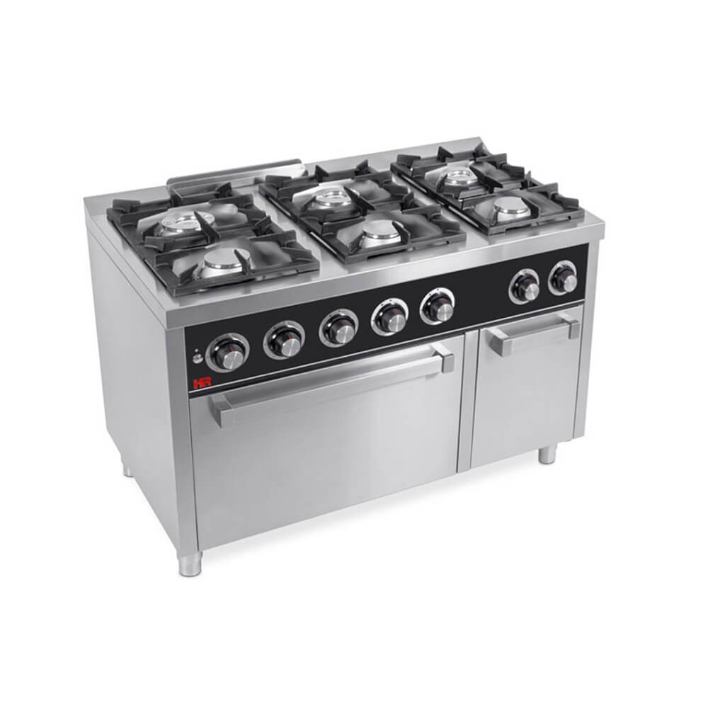 Cocina A Gas 6 Fuegos Con Horno Y Mueble C6F750H HR FAINCA