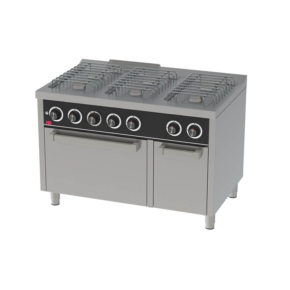 Cocina A Gas 6 Fuegos Con Horno y Mueble CB6F750H HR FAINCA