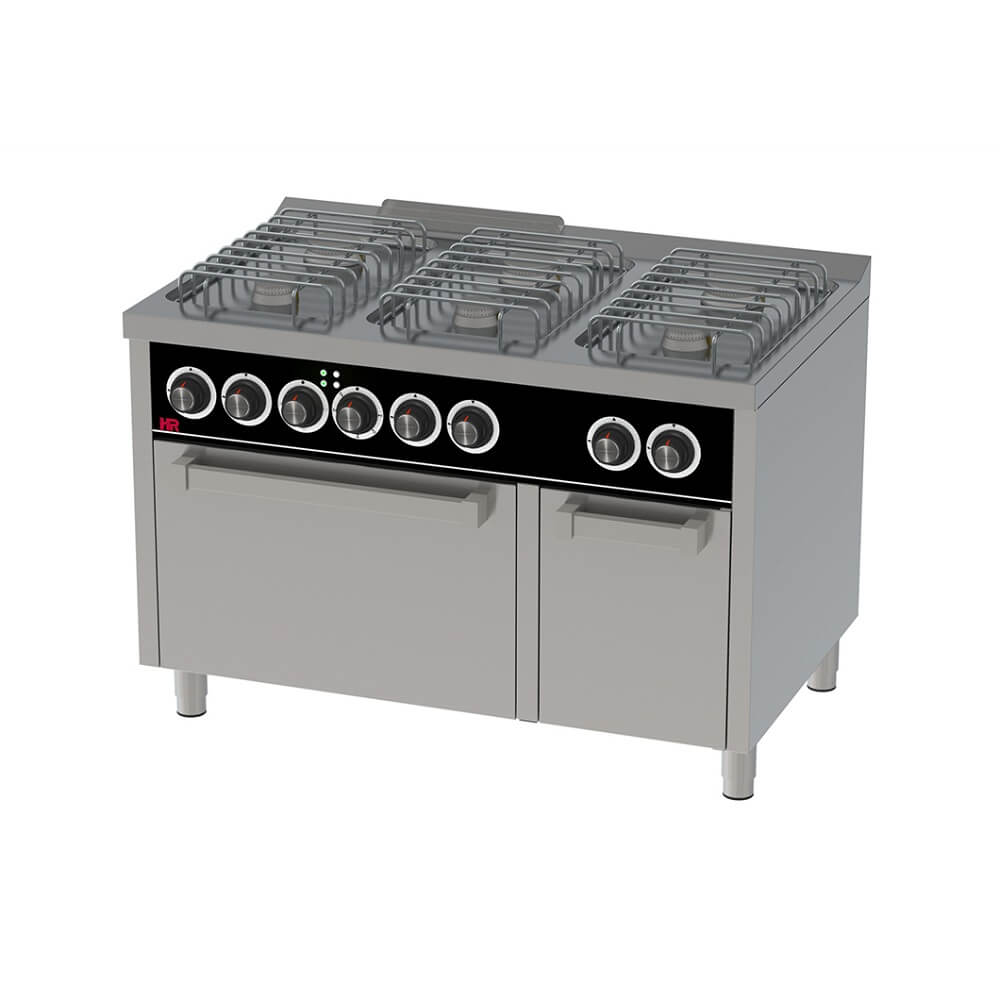 Cocina BASIC A Gas 6 Fuegos Con Horno Eléctrico y Mueble CB6F750HE HR FAINCA