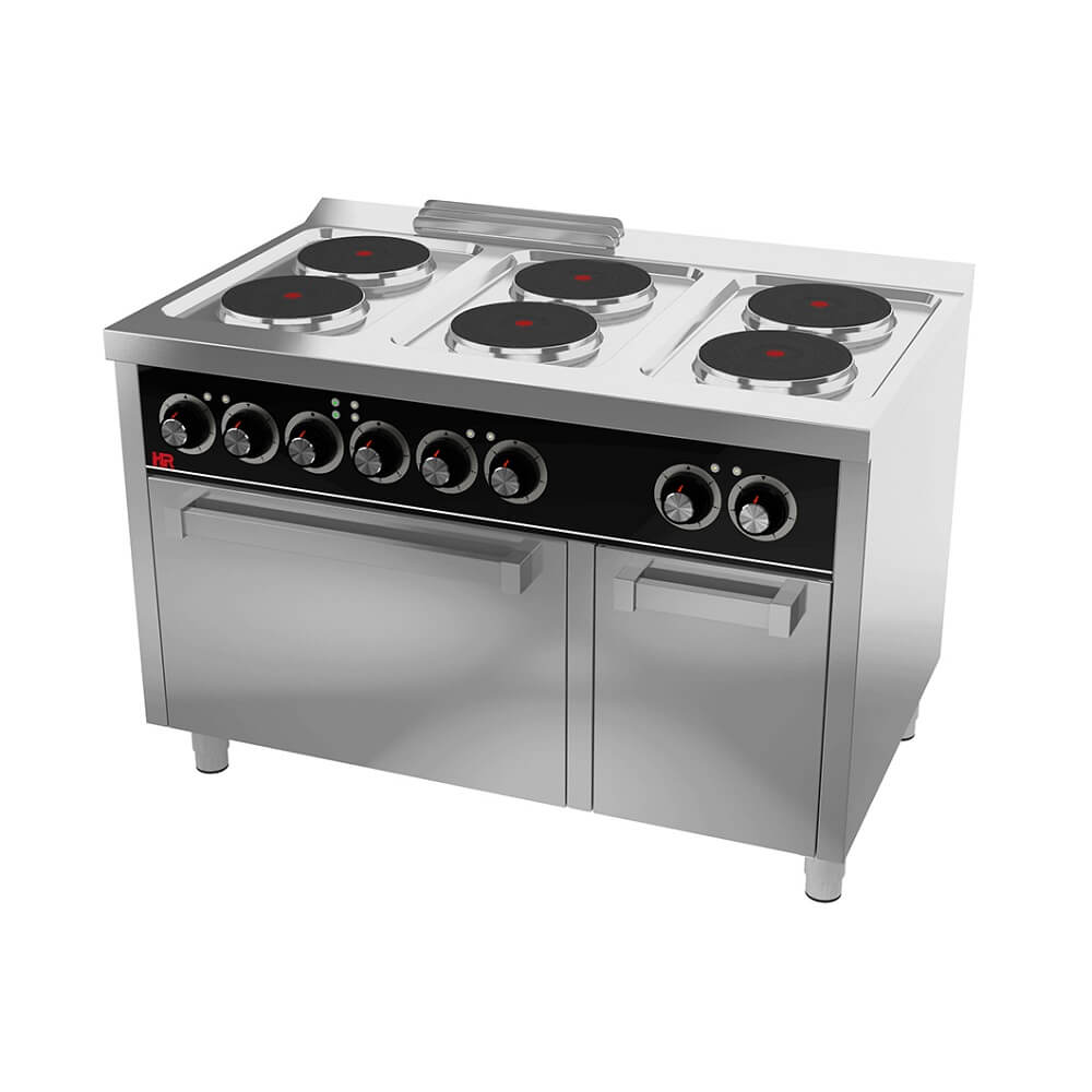 Cocina Eléctrica 6 Fuegos Con Horno Y Mueble CE6P750H HR FAINCA