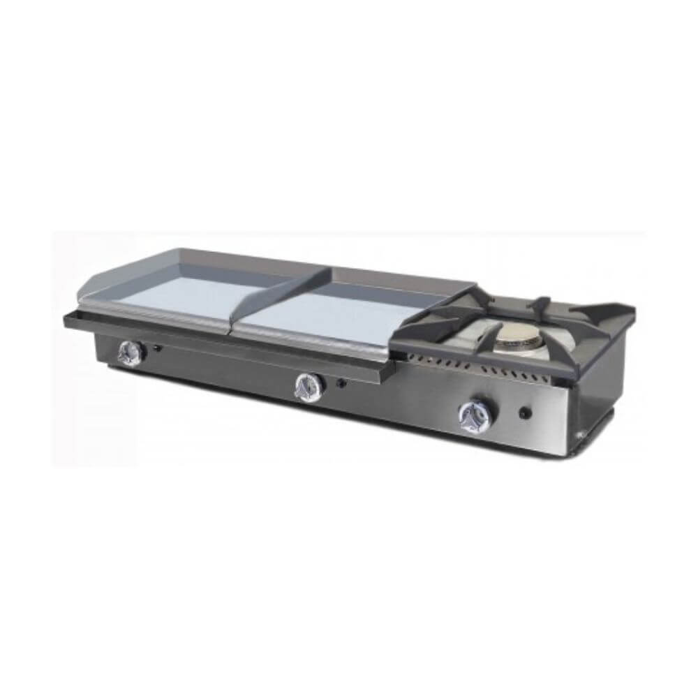 Plancha A Gas Industrial Cromo Duro Con Fogon PKR40X2+40F Maiser