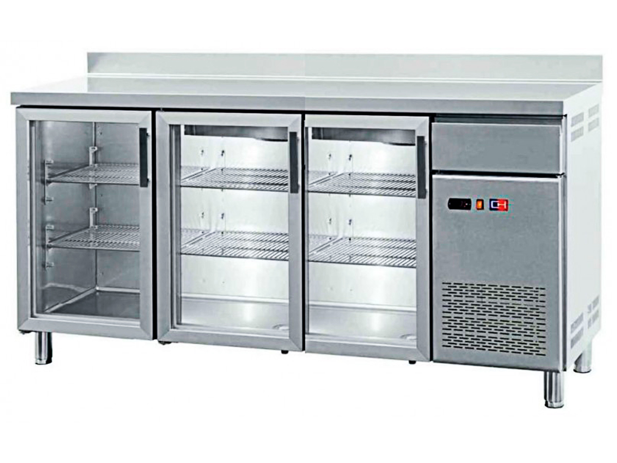 FRENTE MOSTRADOR REFRIGERADO CON PUERTAS DE VIDRIO FMCH-200V CLIMA HOSTELERÍA