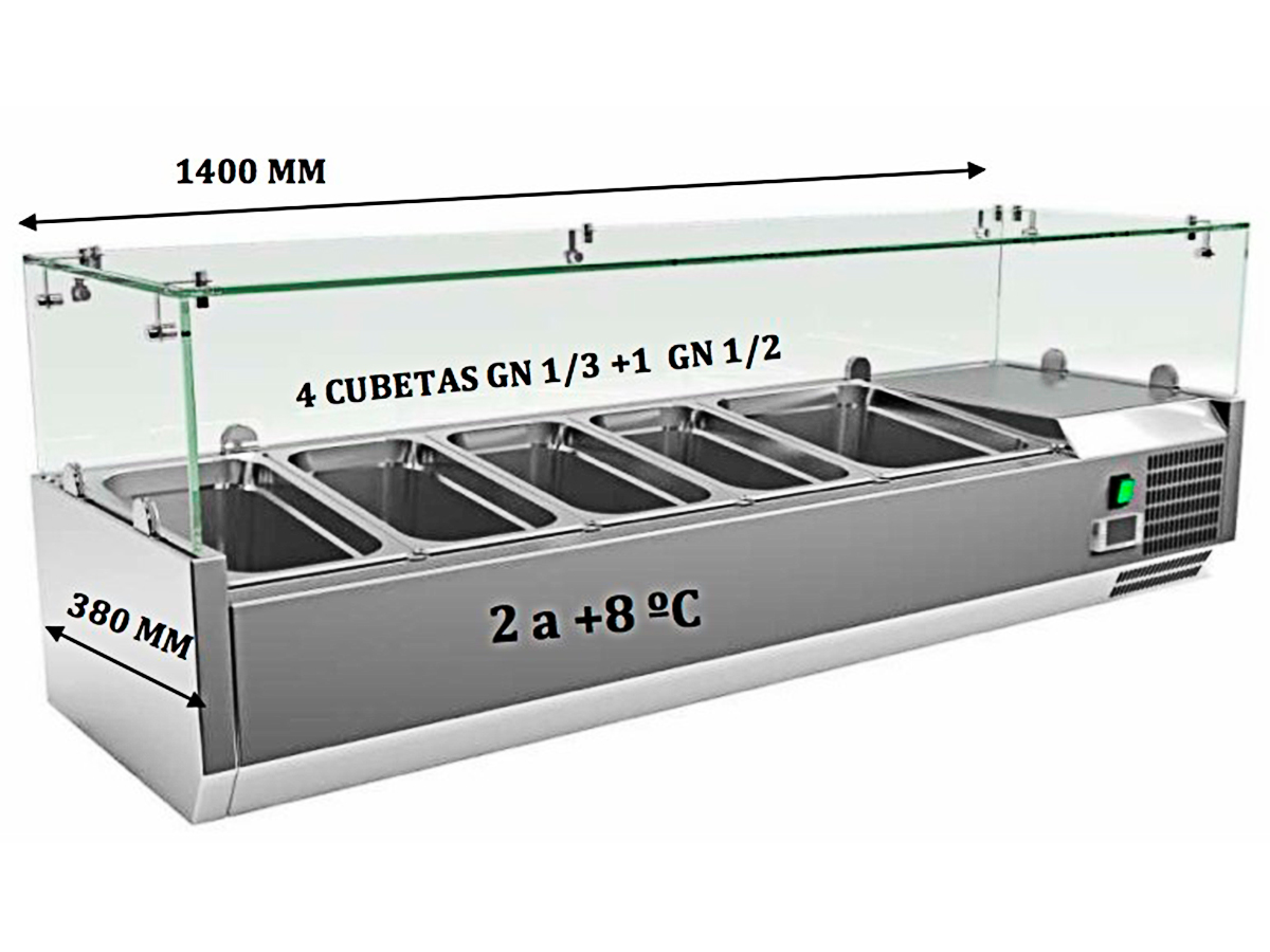 VITRINA DE INGREDIENTES GN13+GN12 VRX1400380FG CLIMA HOSTELERÍA