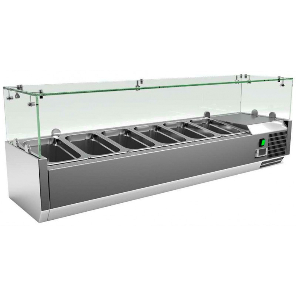 Vitrina-Refrigerada-Industrial-6-Cubetas-Para-Ingredientes-GN-1-4 FA1400CR