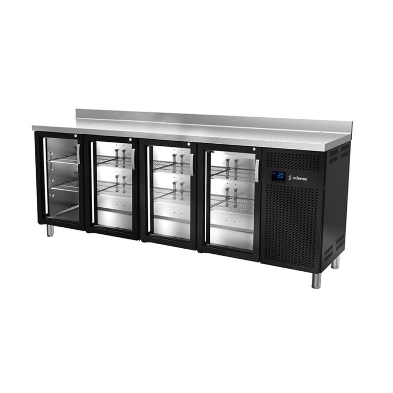 Mesa Refrigerada Snack Negro 4 puertas Mps-250 Hc Pc Edenox