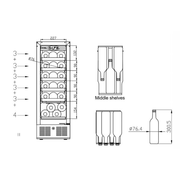 Armario Industrial para Vinos 19 Botellas Tfw100-S Tefcold - Imagen 4