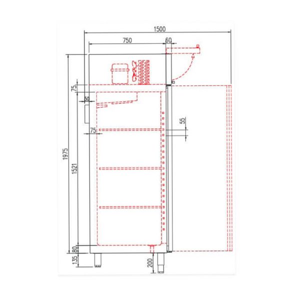 Armario Gastronorm Gn2/1 Refrigerado 2 Puertas Cgr-1002 Coreco - Imagen 2